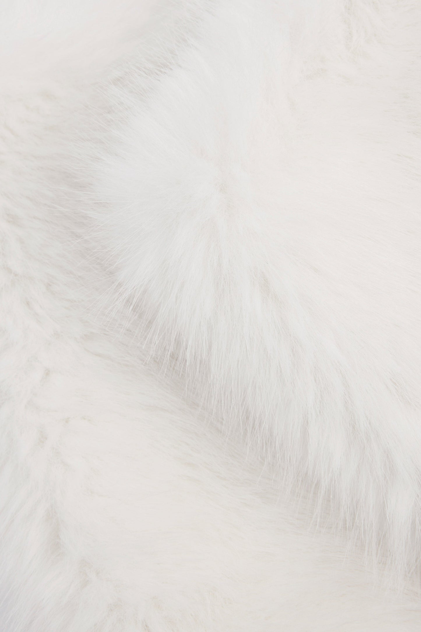 Buckle-Detail Faux Fur Micro Mini Skirt in White