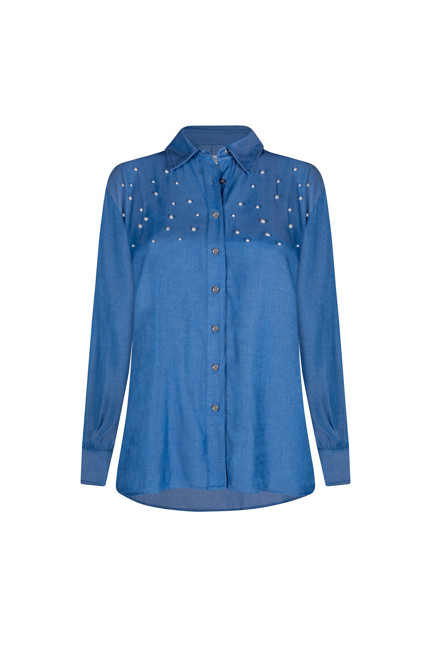 Palmer Collared Shirt with Pearls