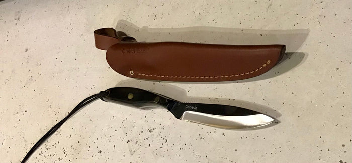 GROHMANN HUNTING KNIVES TROUT AND BIRD - W2S #2 Trout & Bird SS Reg Open Sheath Water Buffalo Horn - $174.00