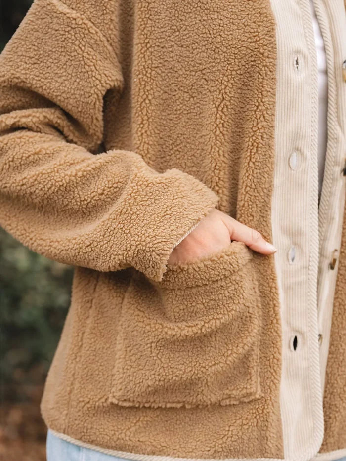 Leanne | Women's Button-Front Sherpa Teddy Jacket