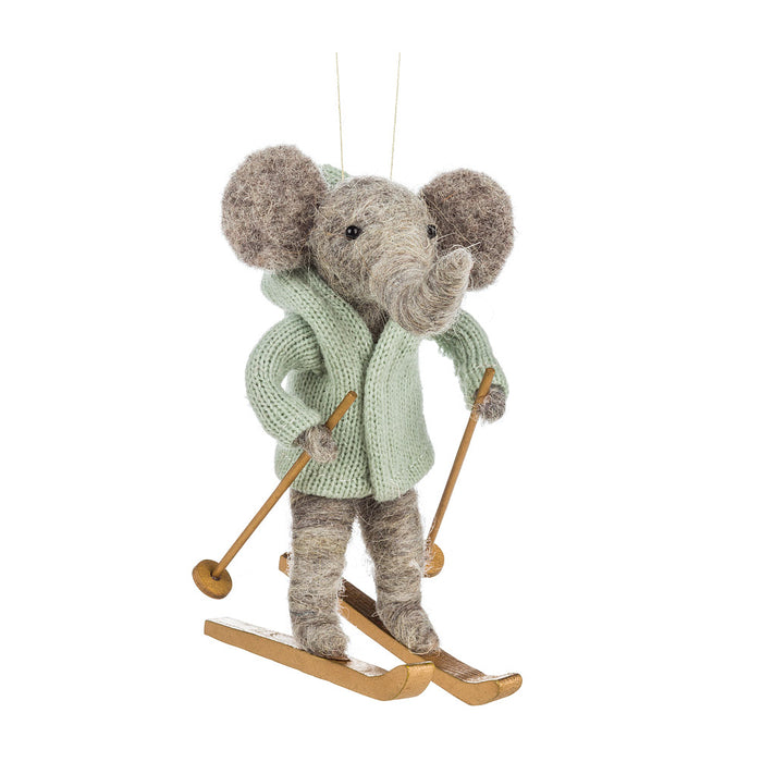 Ornament - Skiing Elephant