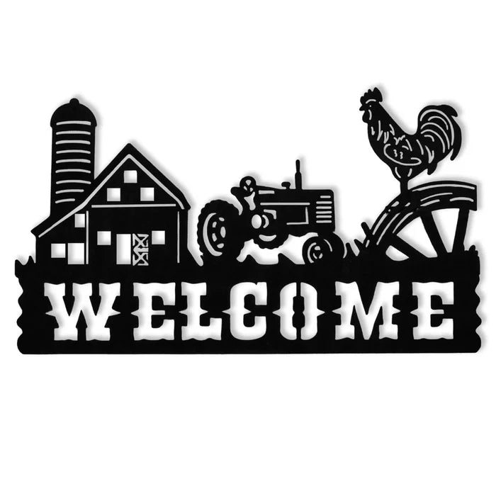 Rusty Black Farm - Metal Welcome Sign