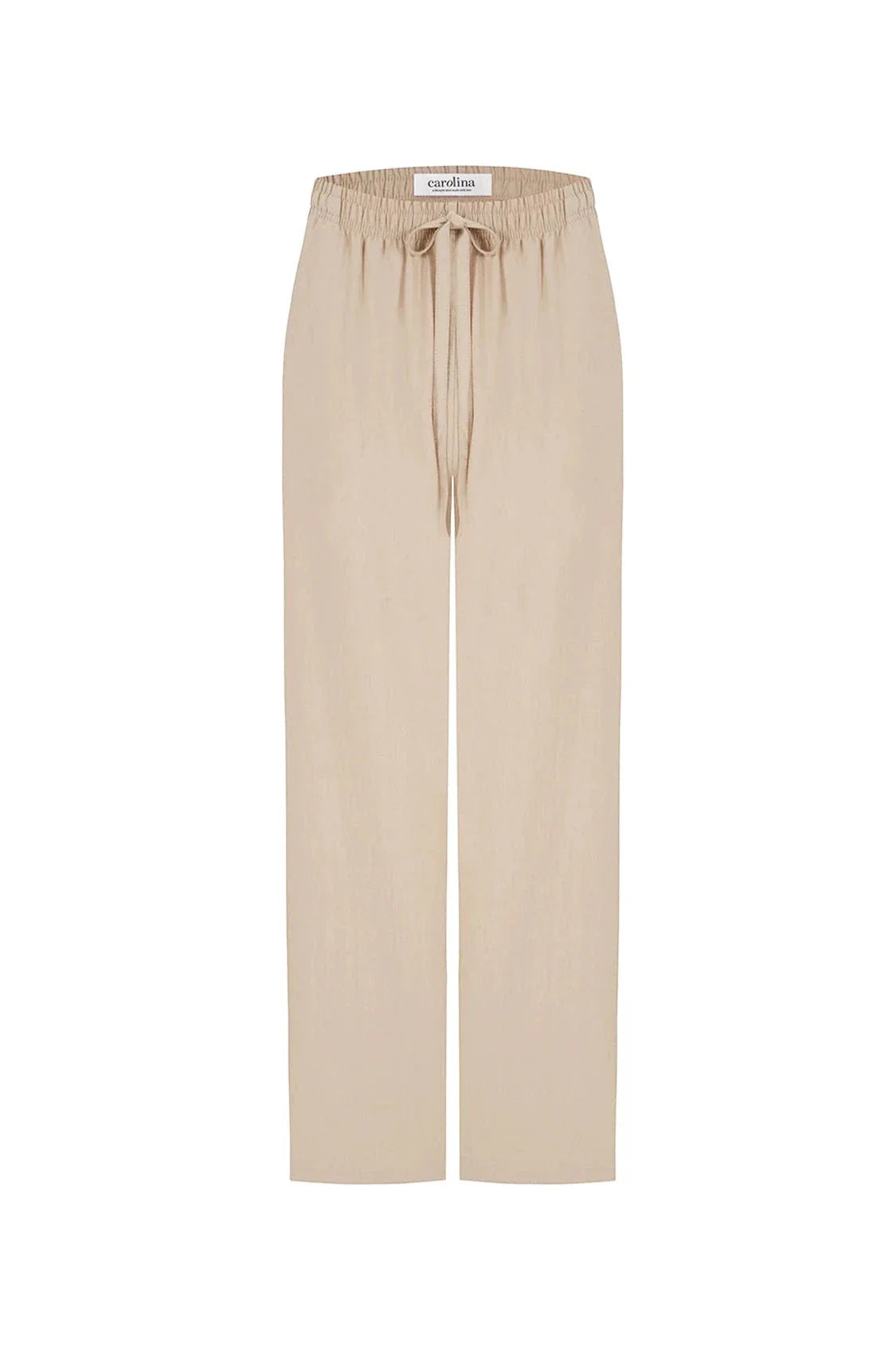 Gemma Straight Leg Tie Waist Pants Taupe