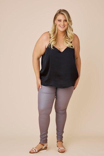 Amber Coated Skinny Jeans Grey