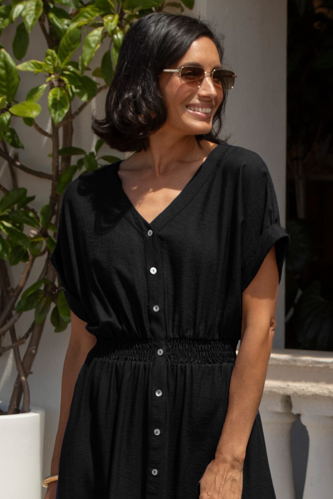 Georgina Short Sleeve Dress Black