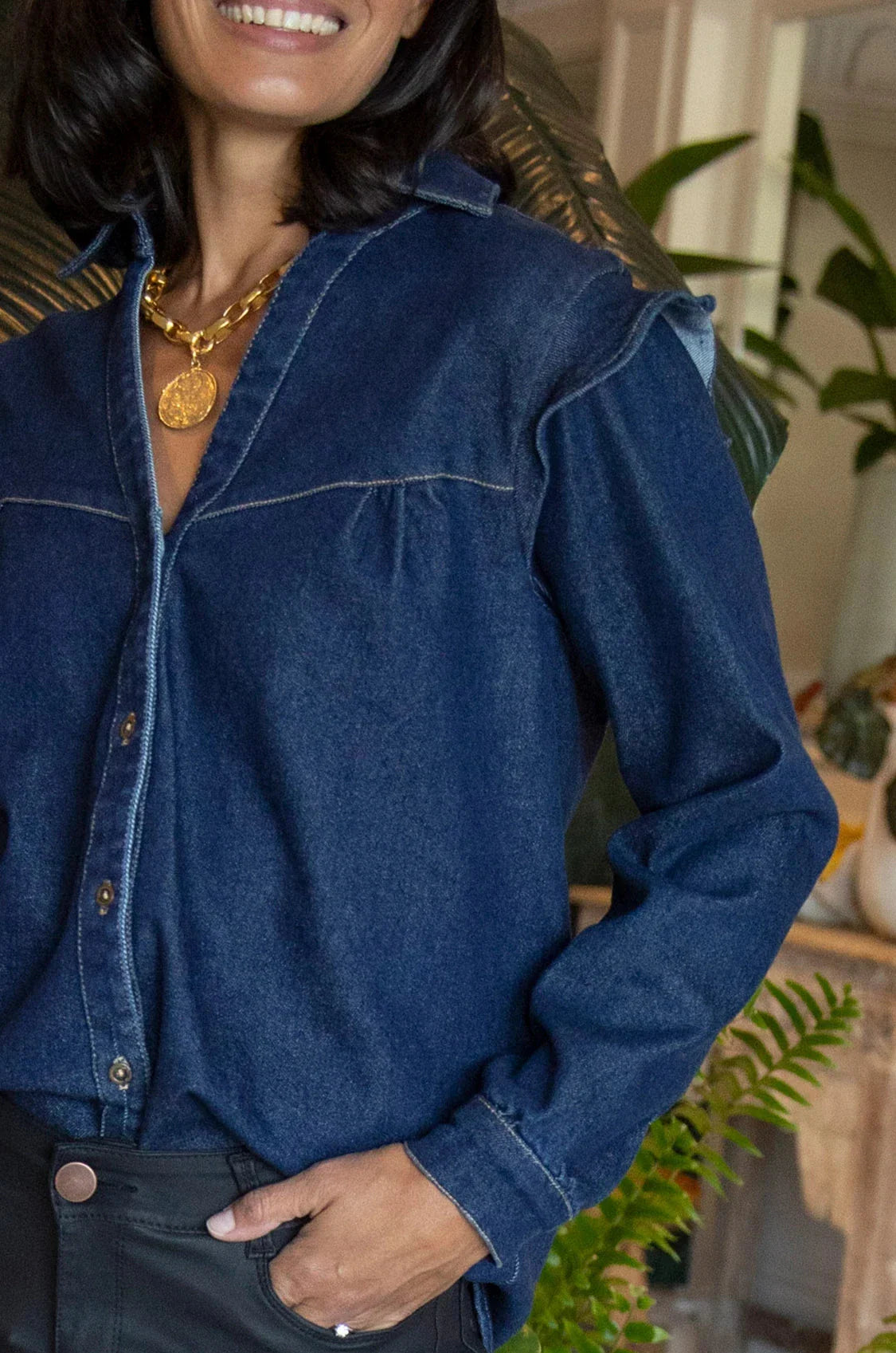 Larisa Long Sleeve Denim Top