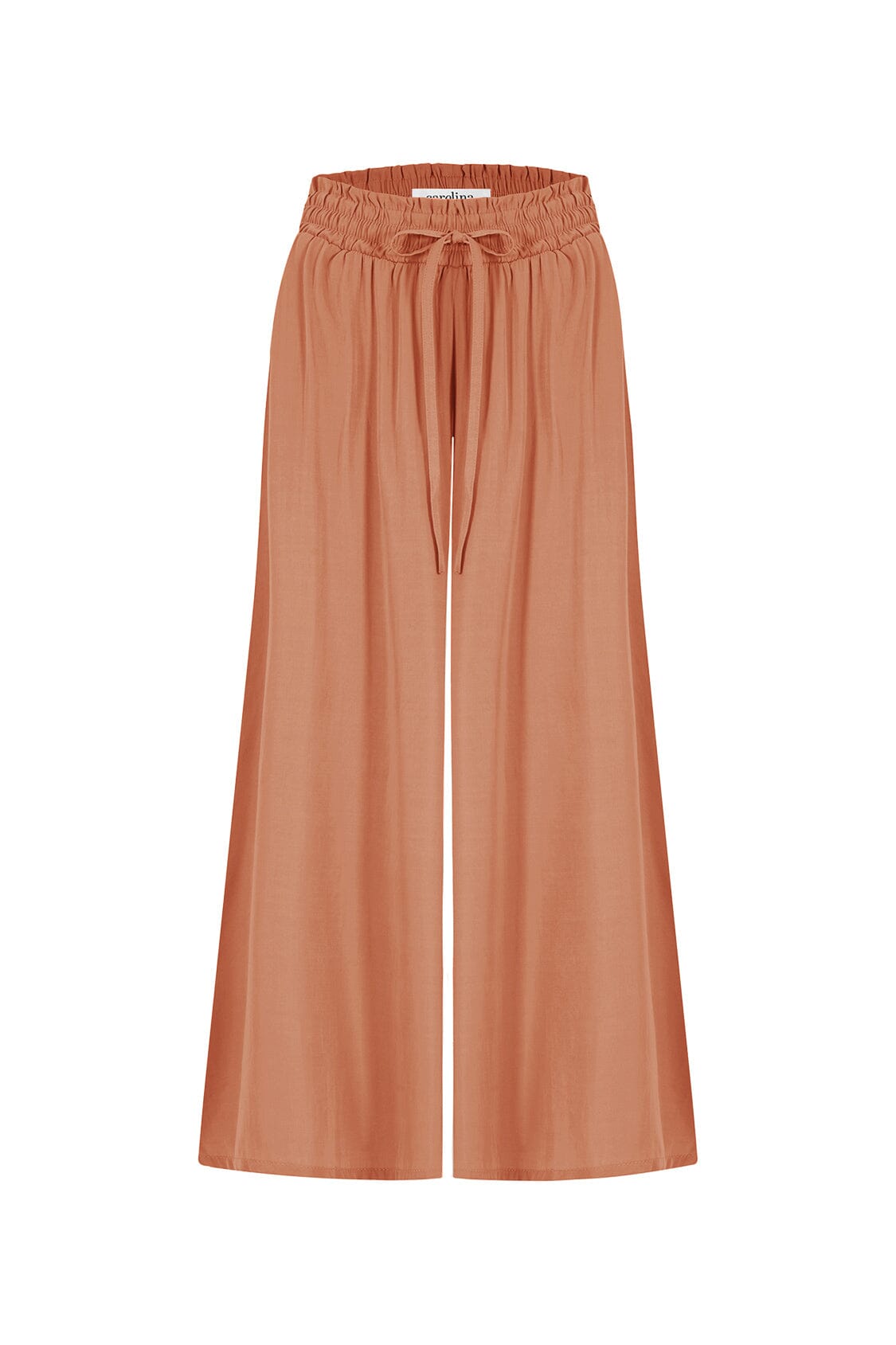 Vittoria Smocked Waist Wide Leg Pants Coffee