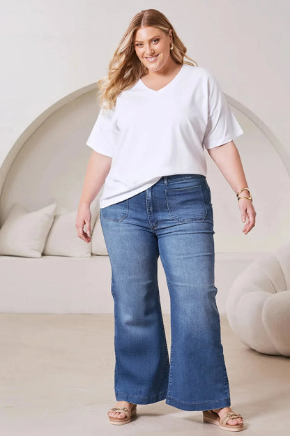 Courtney V-Neck T-Shirt White