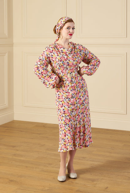 1930s Joanie Bias Cut Dress - Spring Parade