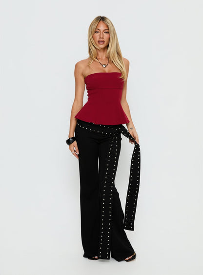Baudelaire Strapless Corset Red