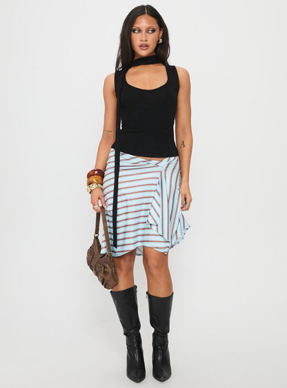 Roana Reversible Scarf Tie Knit Top Black