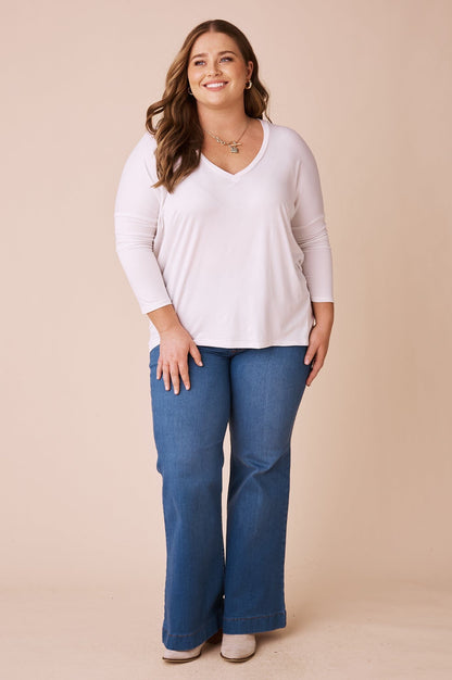 Erica Essential Long Sleeve Top Ivory