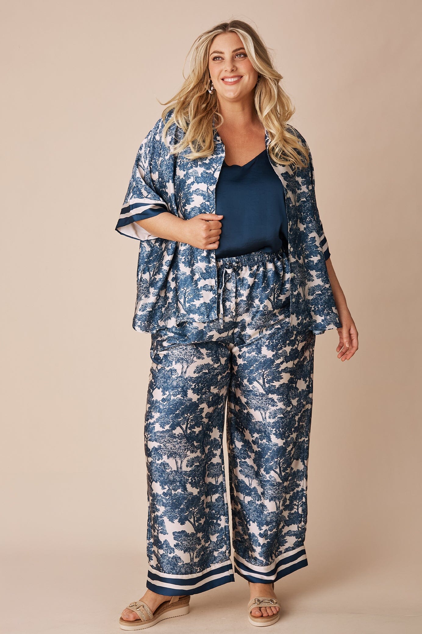 Lisa Print Pants Navy