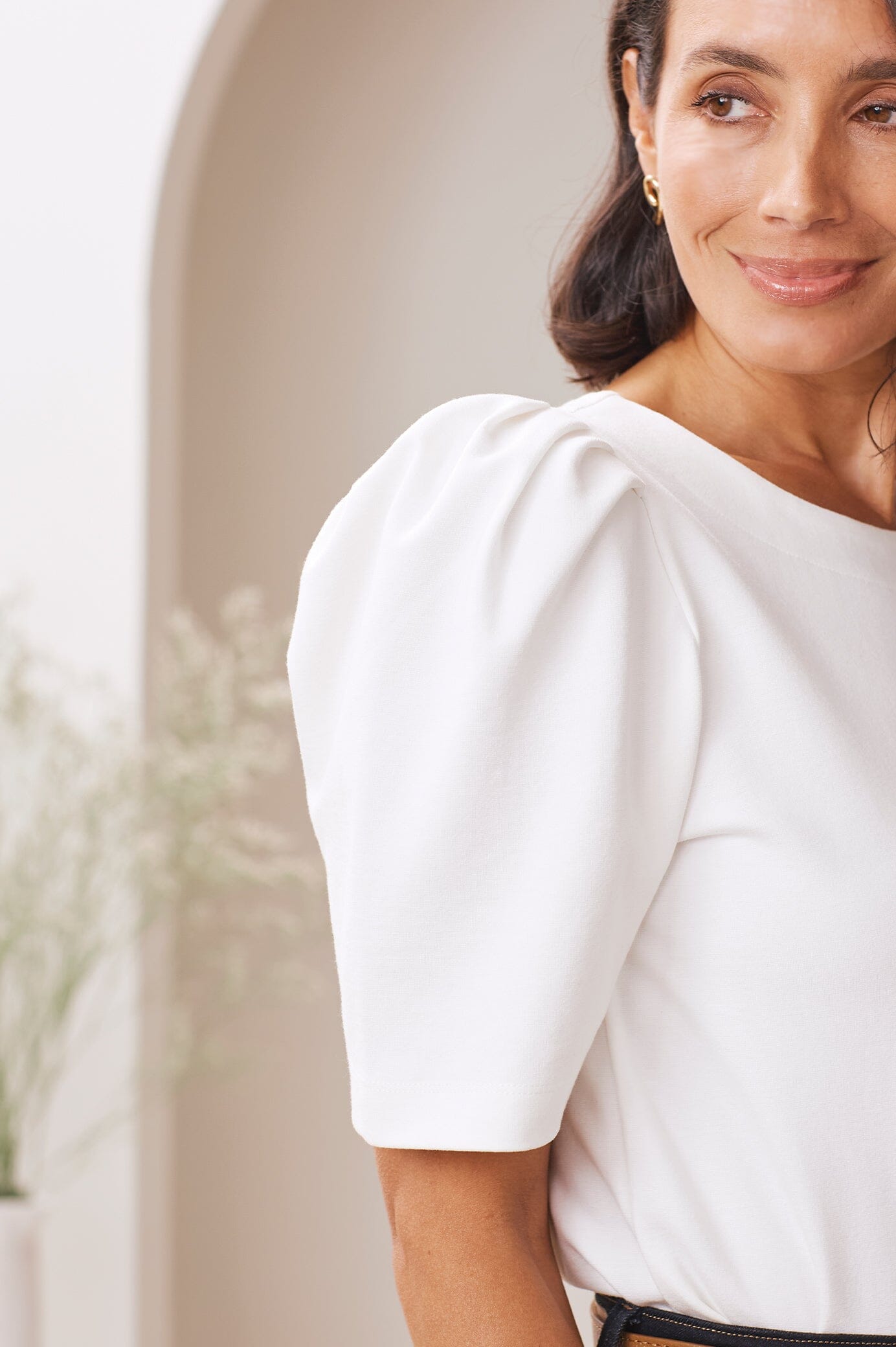 Hazel Short Sleeve Top White
