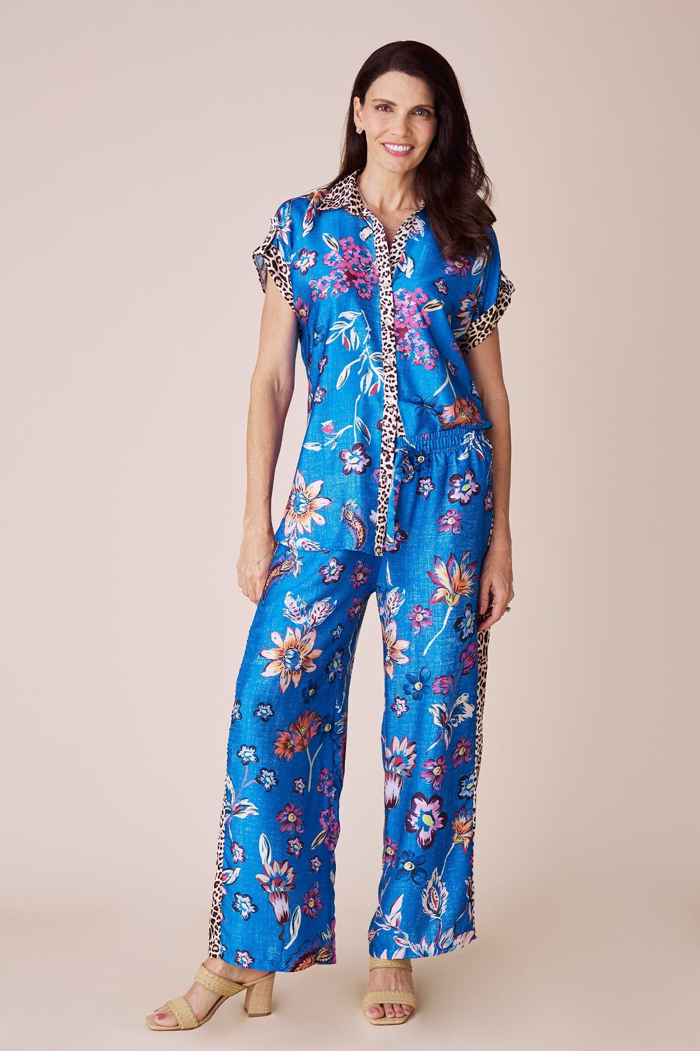 Eden Print Top Cobalt