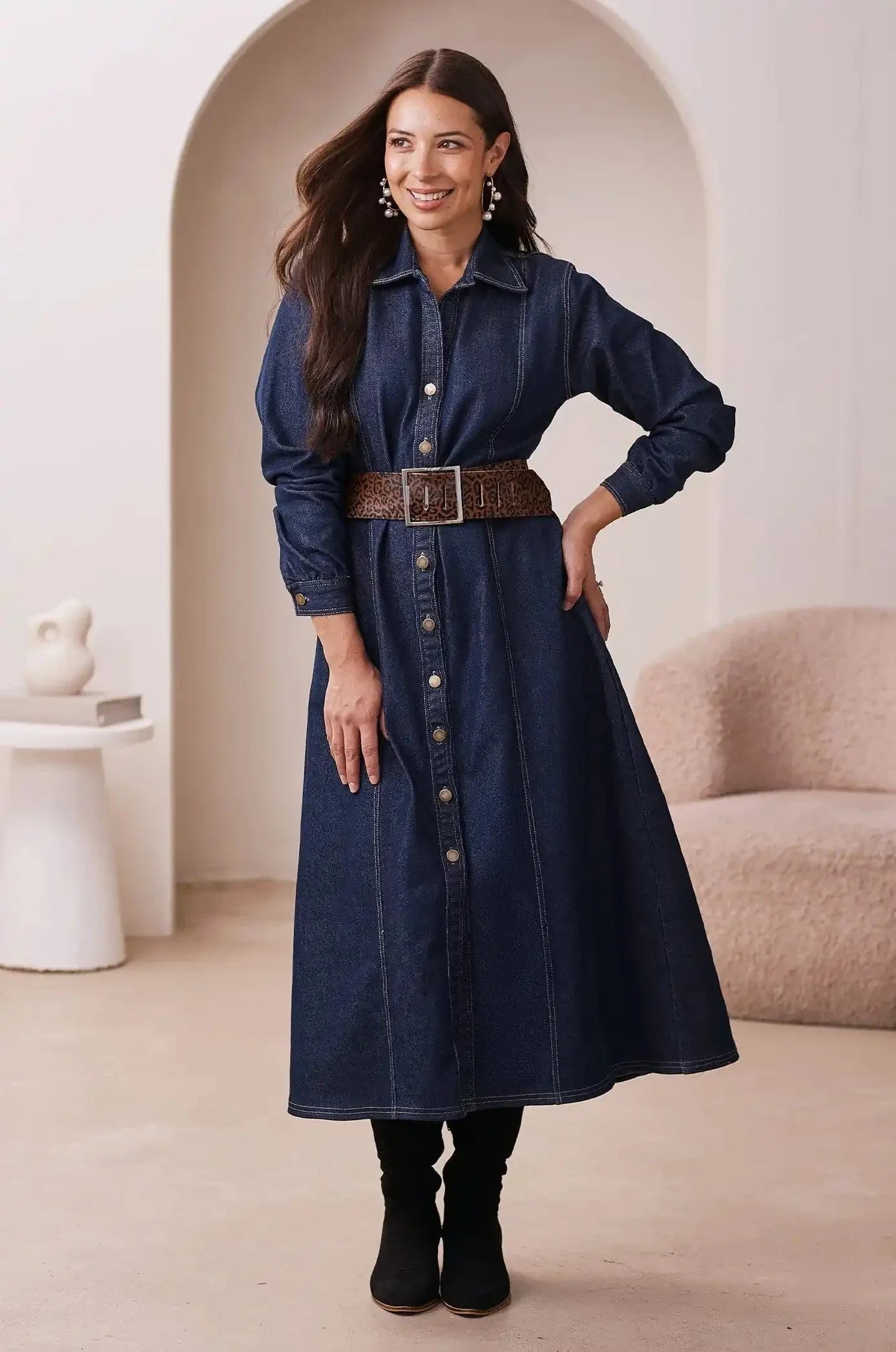 Larisa Long Sleeve Denim Dress