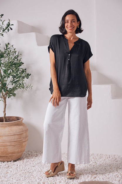 Nicole Short Sleeve Top Black