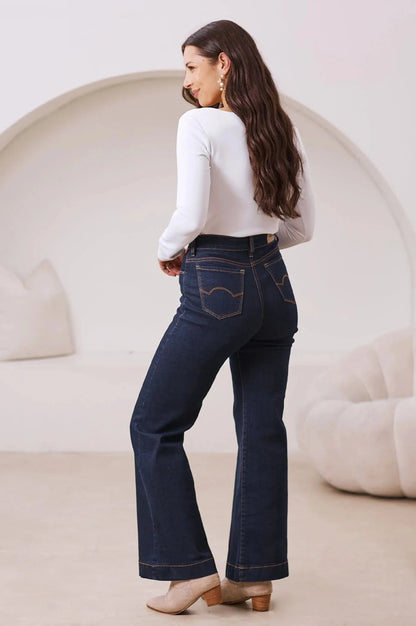 Sam Flared Leg Dark Denim Jeans