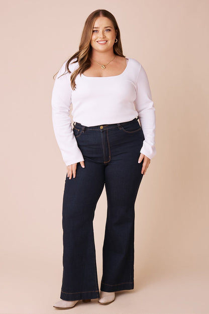 Sam Flared Leg Dark Denim Jeans