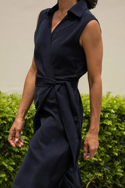 Alex Sleeveless Jumpsuit in Navy