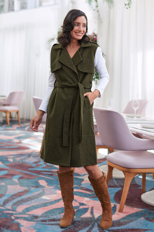 Tyra Sleeveless Jacket Olive