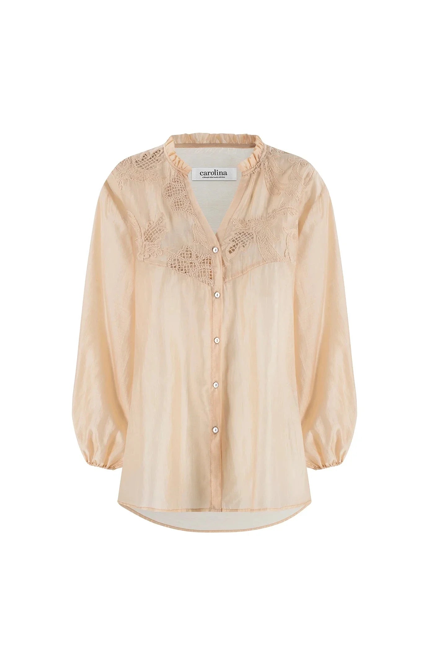 Aria Embroidered 3/4 Sleeve Top Butter Yellow
