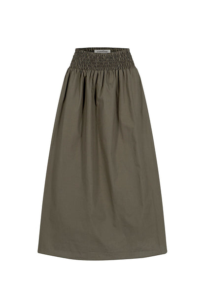 Brooke Midi A-Line Skirt Olive