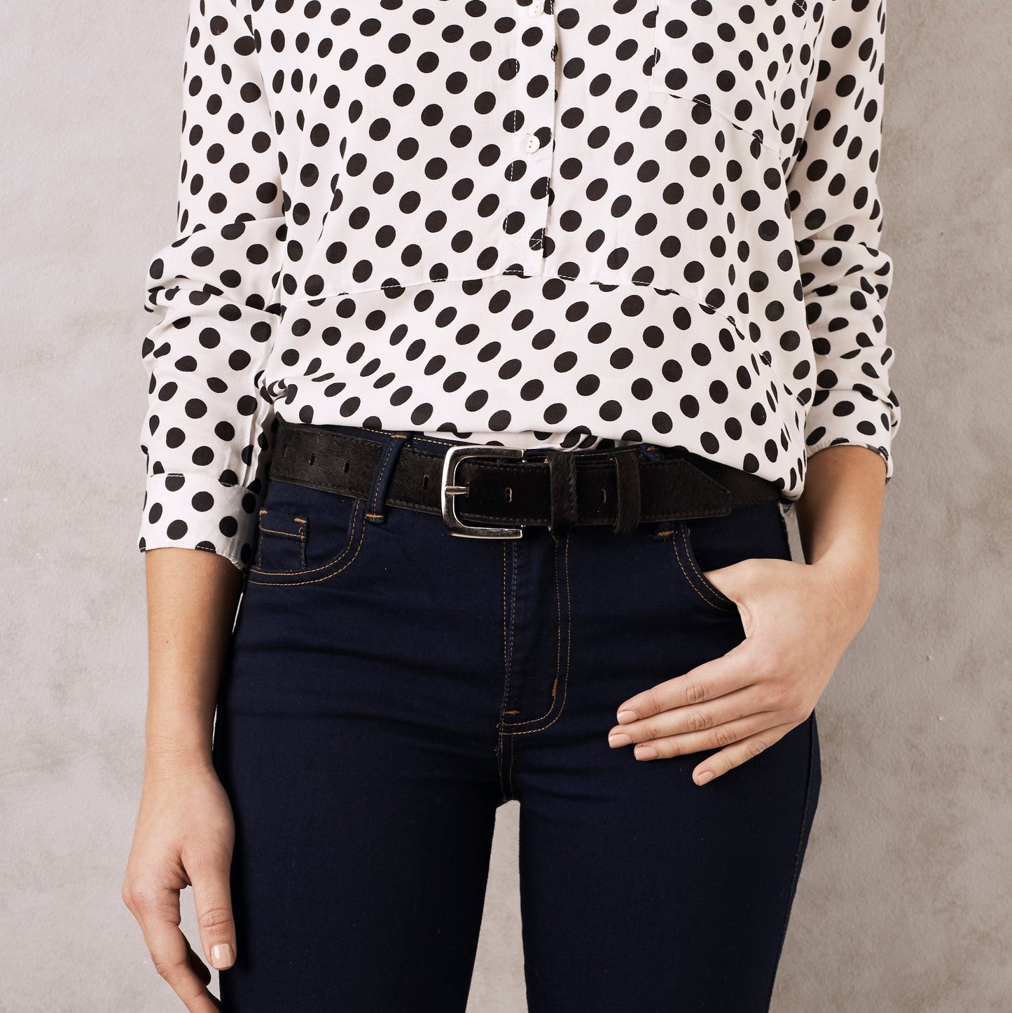 Jeans Belt All Black Cowhide