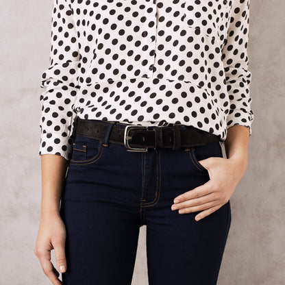 Jeans Belt All Black Cowhide