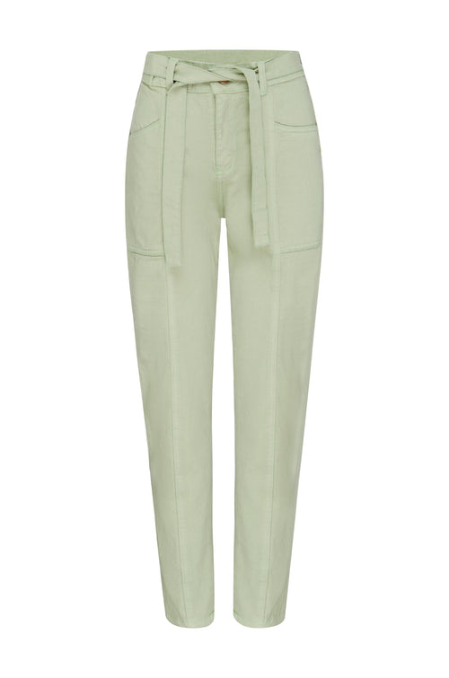 Sabrina Tie Waist Jeans Aloe