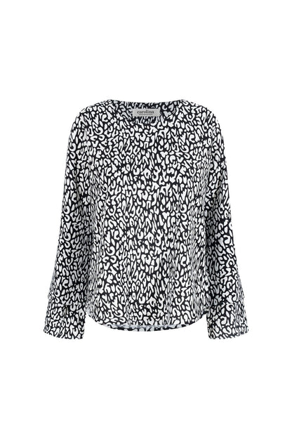 Diana Long Sleeve Top Black and White