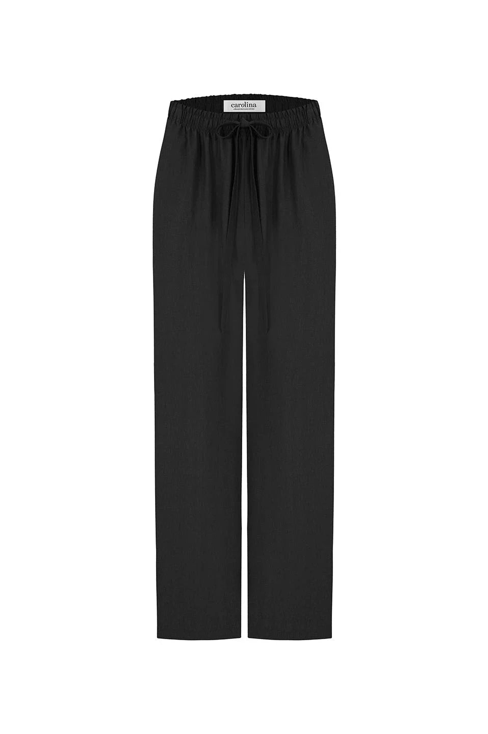 Gemma Straight Leg Tie Waist Pants Black