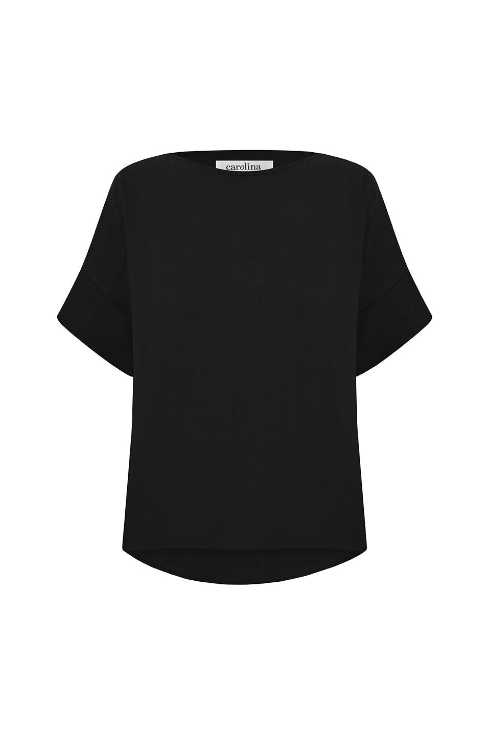 Gemma Short Sleeve Round Neck Top Black