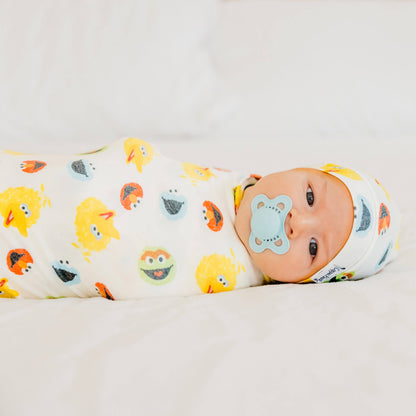 Knit Swaddle Blanket - Sesame Scribbles