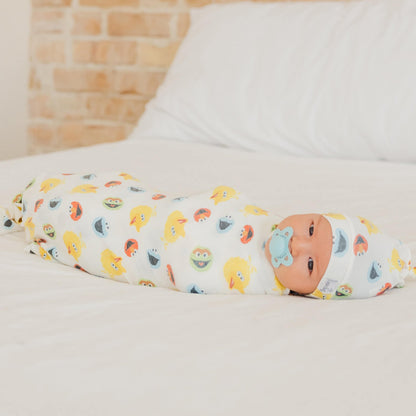 Knit Swaddle Blanket - Sesame Scribbles