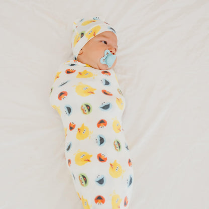Knit Swaddle Blanket - Sesame Scribbles