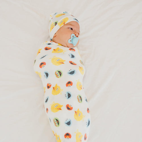 Knit Swaddle Blanket - Sesame Scribbles