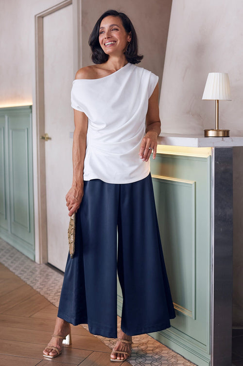 Lexie Wide Leg Pants Navy