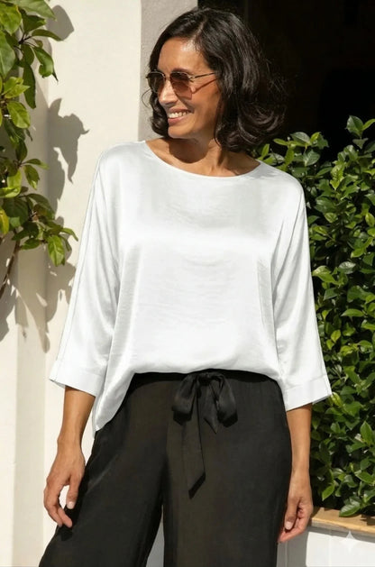 Martina Long Sleeve Top White - Pre Order