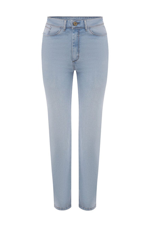 Payton Straight Jeans Light Denim Blue High Rise