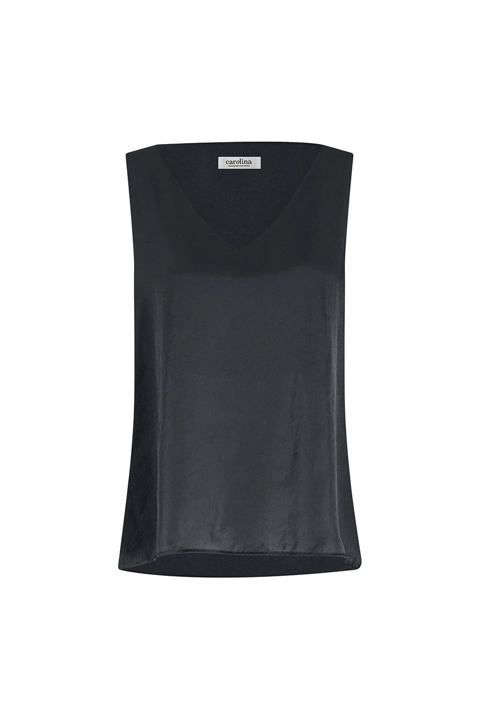 Perla Reversible Neckline Sleeveless Top in Black