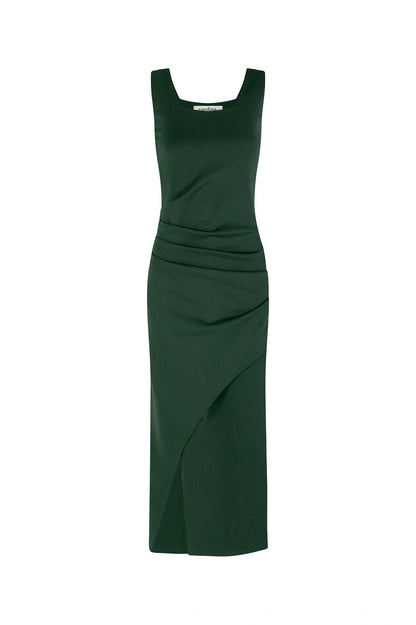 Portofino Sleeveless Midi Dress Forest Green