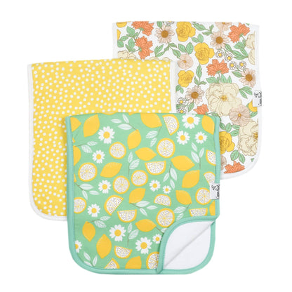 3 Pack Premium Burp Cloths - Lemon
