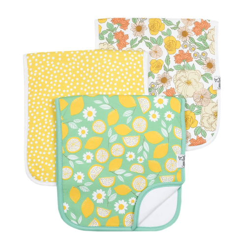 3 Pack Premium Burp Cloths - Lemon