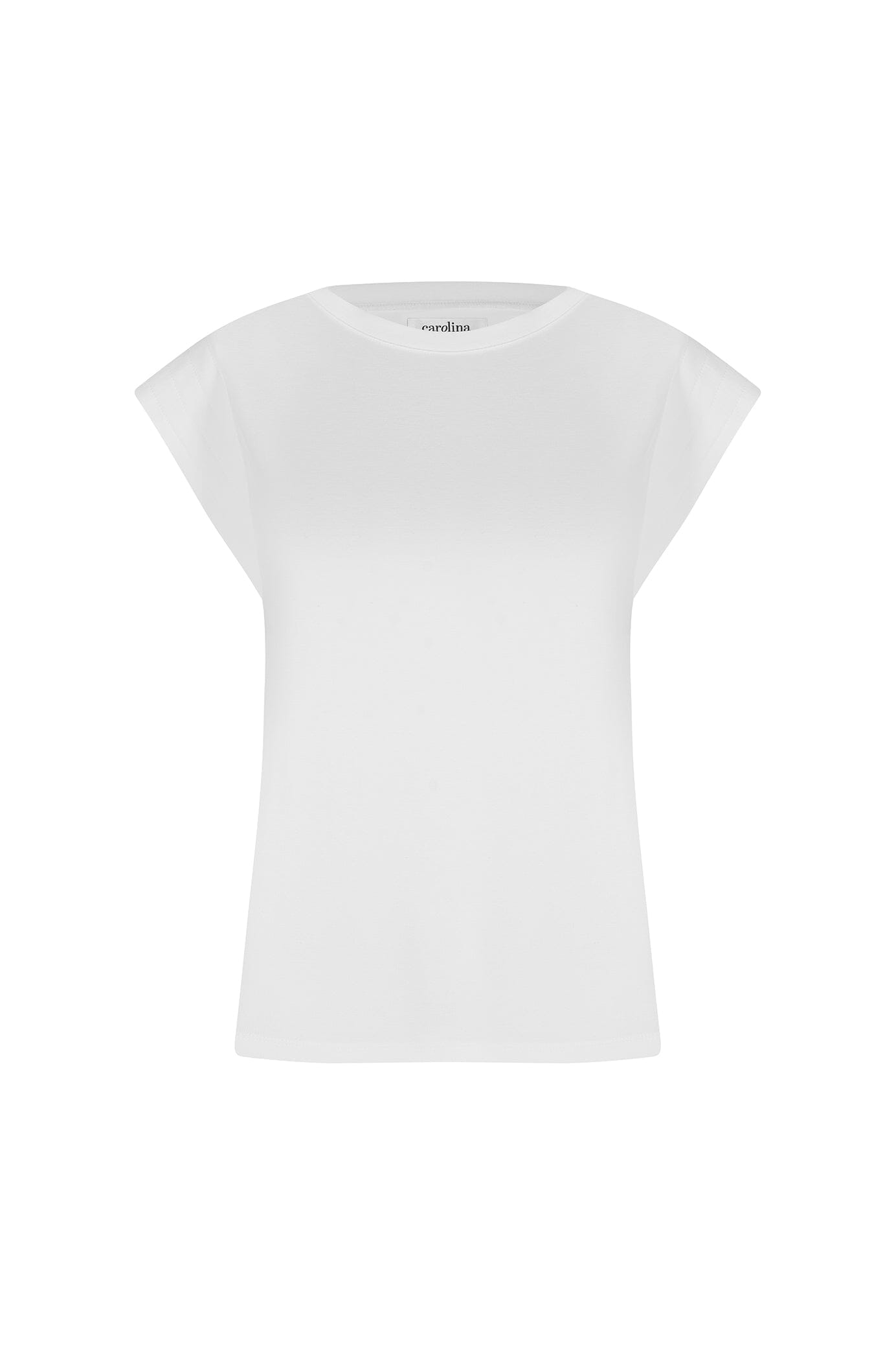 Harper Short Sleeve Top White with Round Neck