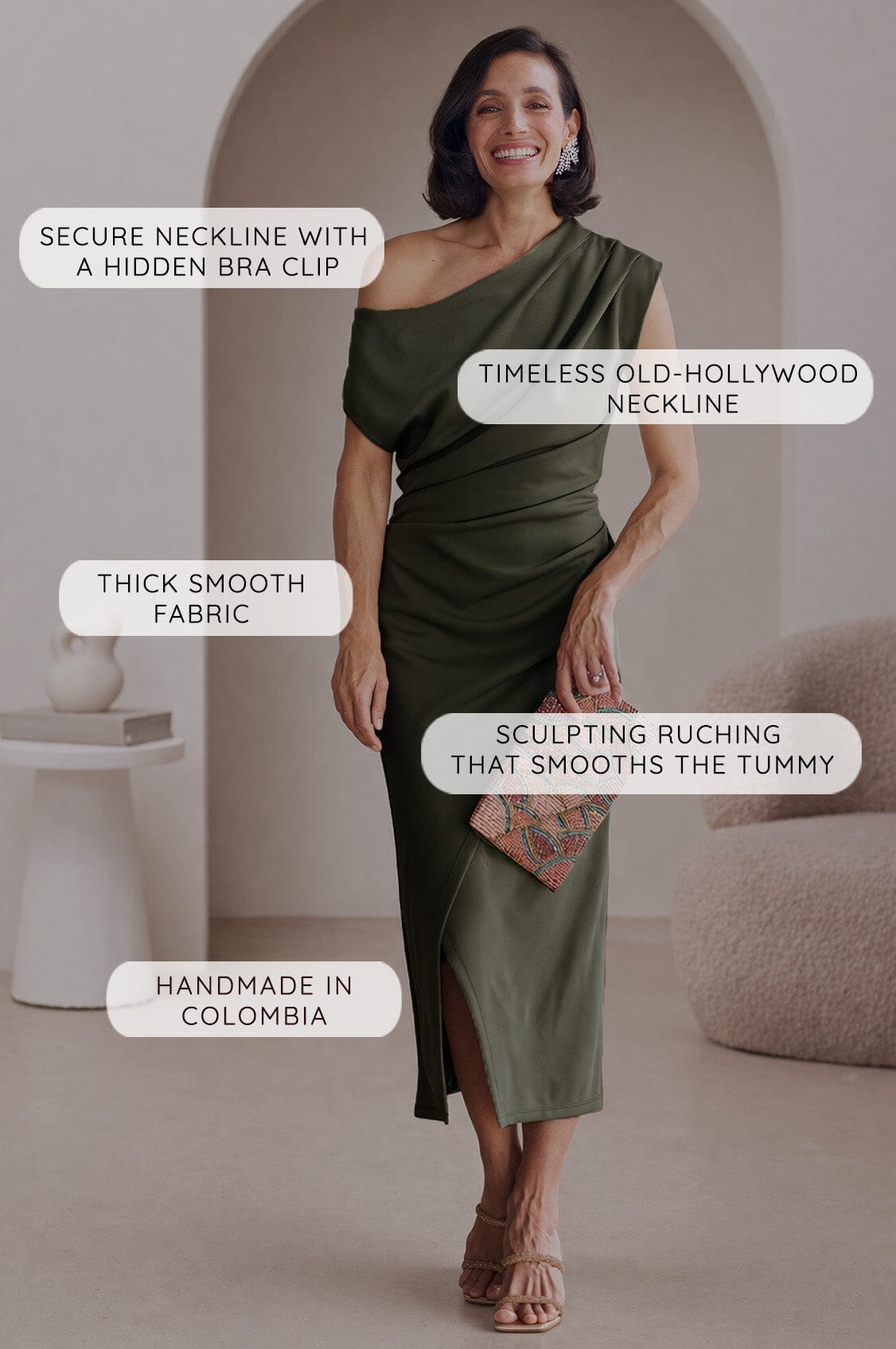 Roslyn Off Shoulder Midi Dress Red