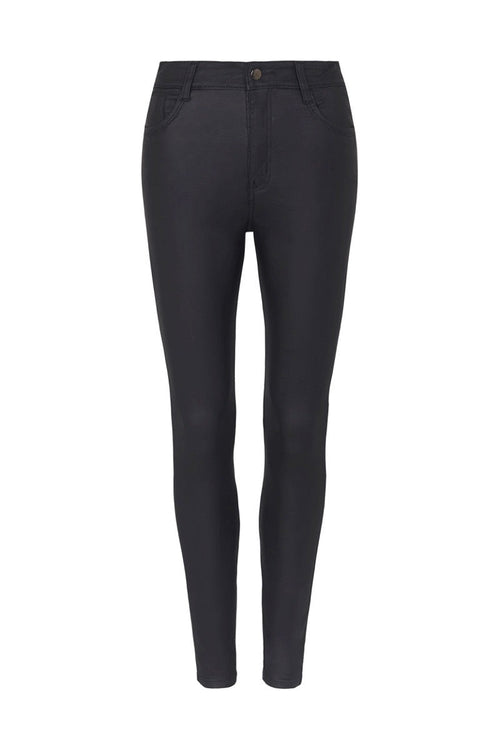 Amber Coated Skinny Jeans Black