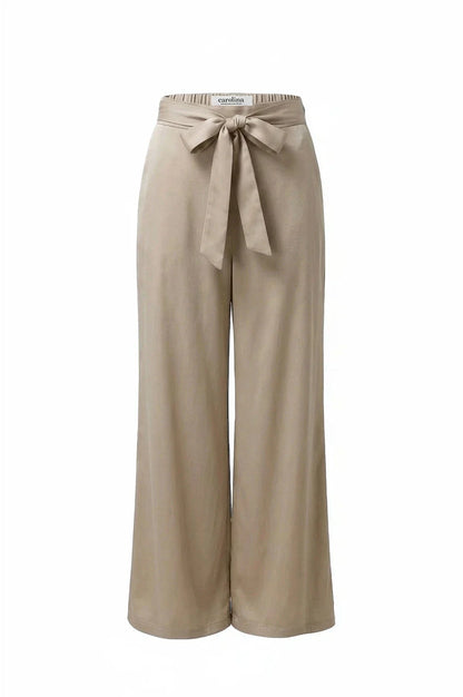 Sienna Tie Waist Wide Leg Pants Taupe - Pre Order