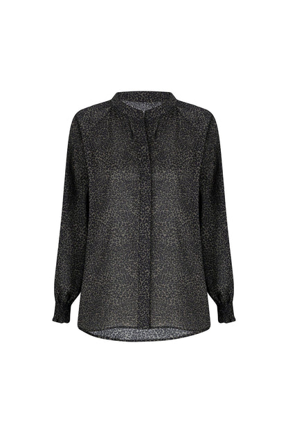 Tasha Animal Print Top Olive