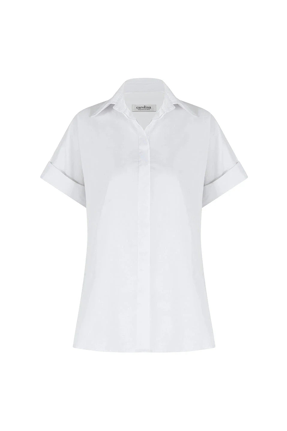 Tia Short Sleeve Cotton Top in White